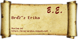 Bráz Erika névjegykártya